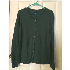 GAP Forest Green Button-Up Cardigan
